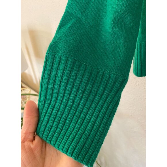 100% Cashmere Jardin Des Orangers Mockneck Sweater XS Emerald Green - Picture 11 of 11